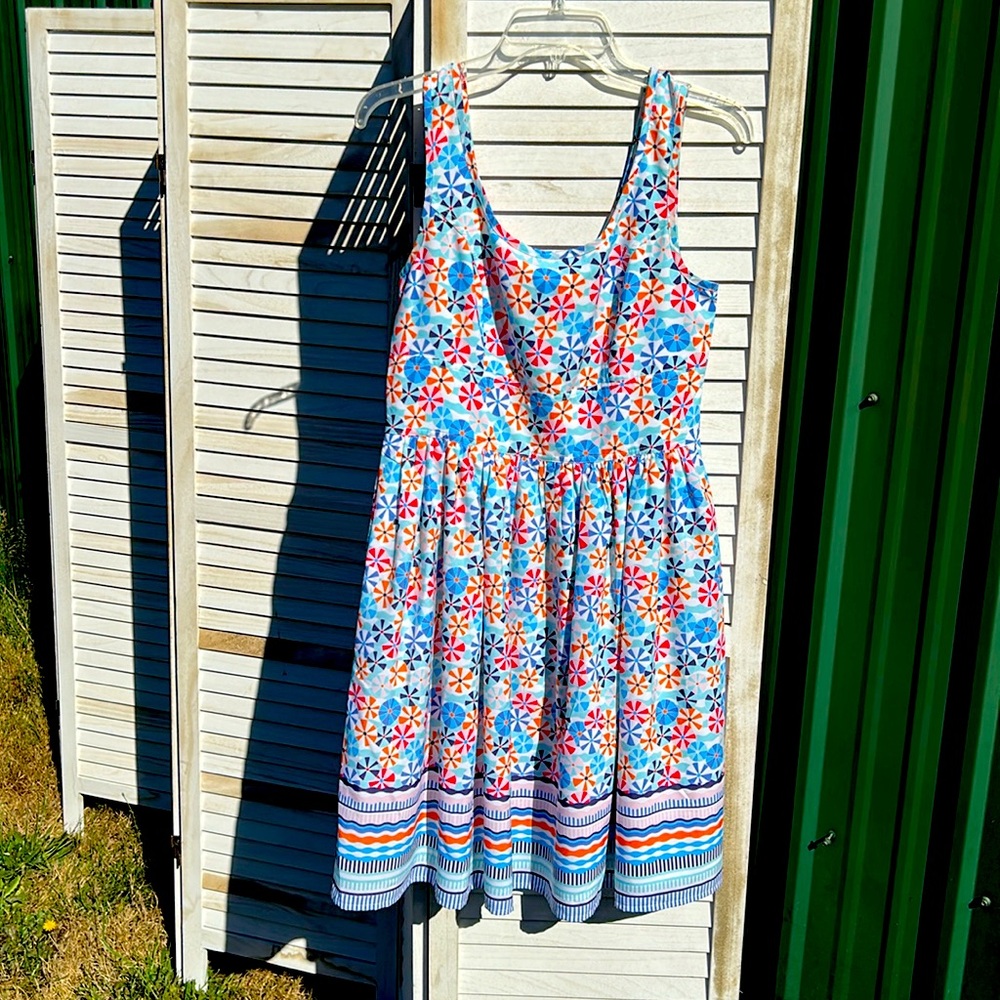 Bright print sleeveless summer dress